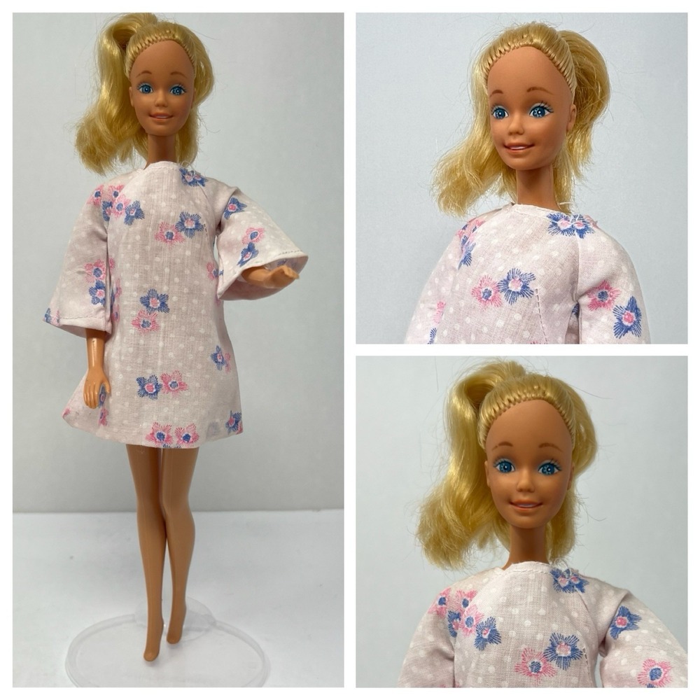 Barbie Doll Blonde Blue Eyes‎ Mattel Philippines 1966 in floral dress